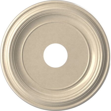 Ekena Millwork Traditional PVC Medallion (Canopies up to 9 1/2"), 16"OD x 3 1/2"ID x 1 3/8"P, Metallic Mist CMP16TREPE